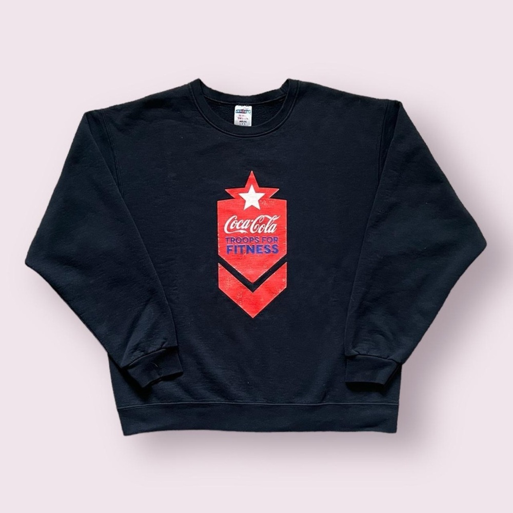 Vintage CocaCola Troops For Fitness Jerzees Crewneck Sweatshirt